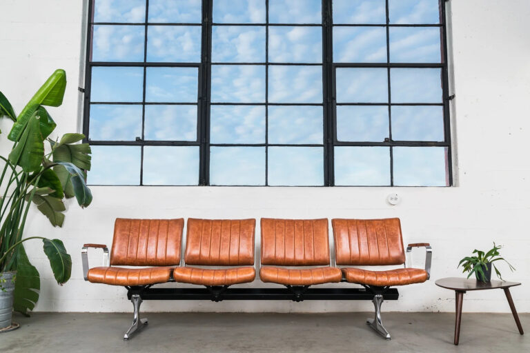 Hawthorne Brown Leather Studio Sofa